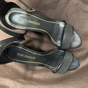 Enzo Angiolini Black Wedge Heels with Sophisticated Design